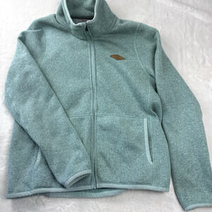 Merrell Sweater medium Adult Green Fleece full zip Long Sleeve Mens  pockets